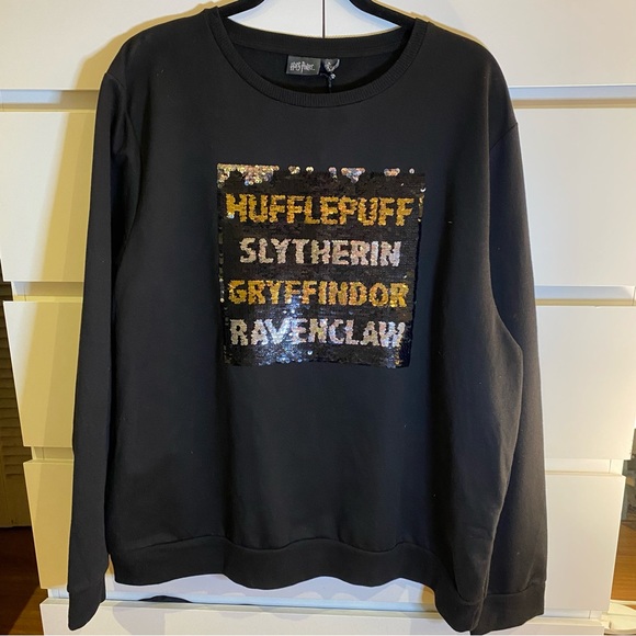 NWT Harry Potter Disney Sequin Magic Crew Neck Black Sweater Size XL - Picture 4 of 15
